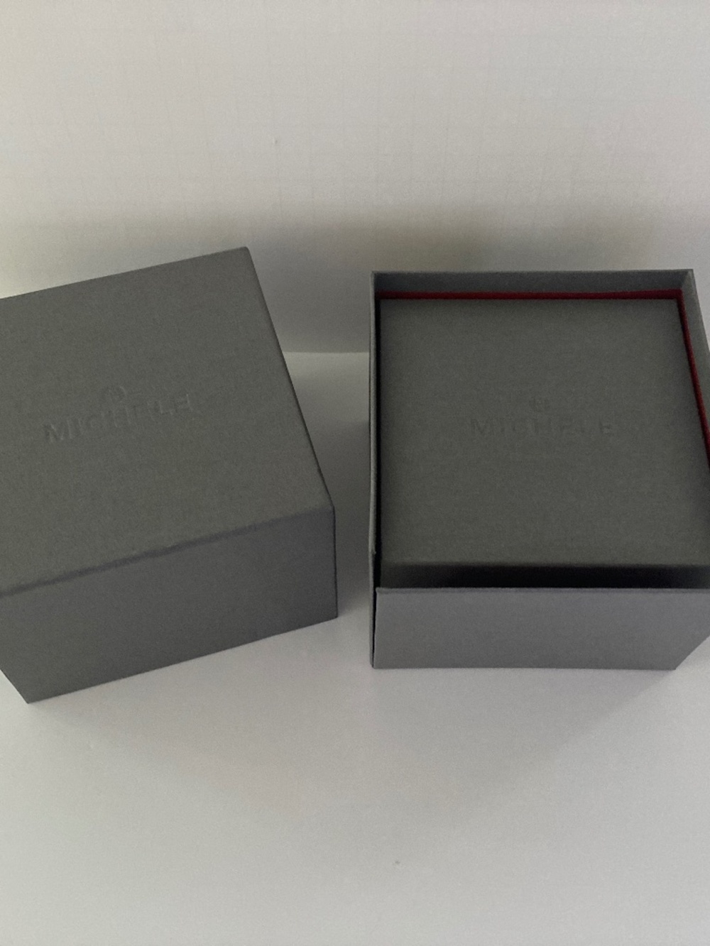 Michele Gray Watch Box/Cushion/Polishing Cloth/Manual/Warranty Card/NEVER USED!! - Picture 8 of 16